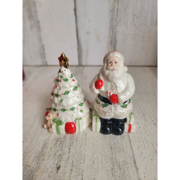Lenox holiday Santa trees salt pepper set Xmas - Picture 2 of 6